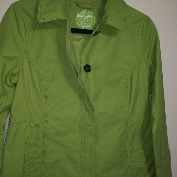 🍒 Eddie Bauer green trench rain jacket - Picture 4 of 5